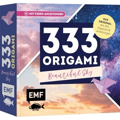 Abbildung von 333 Origami Beautiful Sky Zauberschöne Papiere falten: Das Original: mit Anleitungen, Videos und feinen Papieren: Hochwertiges Papier 40 verschiedenen Himmelsmotiven