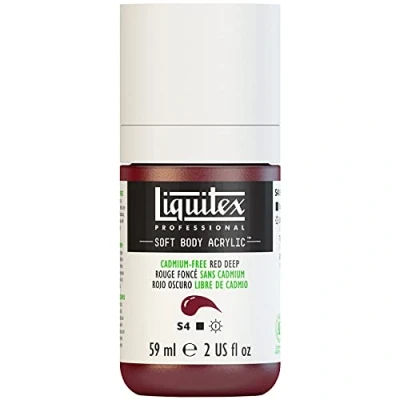 Abbildung von Liquitex 1959895 Professional Acrylfarbe Soft Body Künstlerfarbe in cremiger deckender Konsistenz, hohe Pigmentierung, lichtecht &amp; alterungsbeständig, 59ml Flasche Kadmiumfrei Rot Dunkel