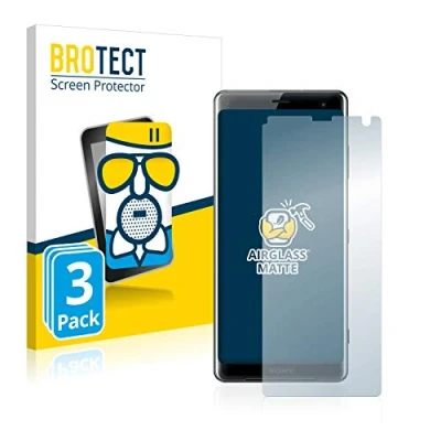 Abbildung von BROTECT Entspiegelungs Schutzglas für Sony Xperia XZ3 (3 Stück) Schutz Folie Panzerfolie Glas Matt [Extrem Kratzfest 9H, Anti Reflex]