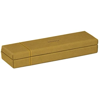 Abbildung von Rhodia 194507C Stiftetui 21x5, 5x3 cm, elegant aus Kunstleder, ideal für Stifte, Pinsel &amp; Kugelschreiber, 1 Stück, Gold