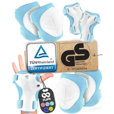 Abbildung von Protektoren Schoner Set Kinder TÜV Skateboard Schützer Scooter Knieschoner