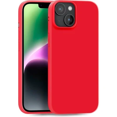 Abbildung von MyGadget Hülle kompatibel mit iPhone 14 Plus robuste Silikon Schutzhülle TPU Case Slim Silikonhülle Back Cover Ultra Kratzfest Handyhülle matt Rot