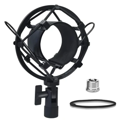 Abbildung von Boseen Universelle Mikrofon Stoßhalterung, Clip Halterung für mit Durchmesser 47 mm 53 mm, Anti Vibration, verstellbar, hohe Isolation, Stoßdämpfung