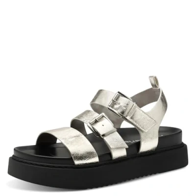 Abbildung von Tamaris Plateausandalette, Damen, Größe: 41, Platinum Schuhe