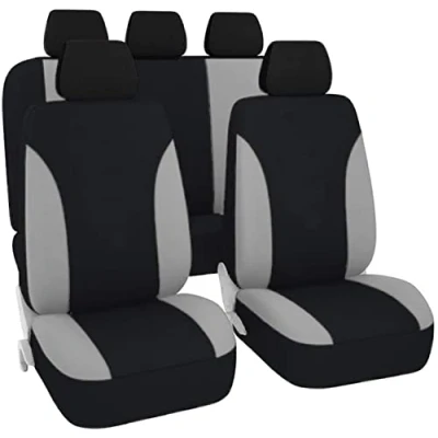 Abbildung von Akhan SB101 Qualität Auto Sitzbezug Sitzbezüge Schonbezüge Schonbezug mit Seitenairbag Schwarz / Grau