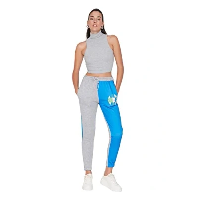 Abbildung von Trendyol Damen Herren Mittlerer Bund Jogger Jogginghose Sweatpants, Marineblau, XS EU