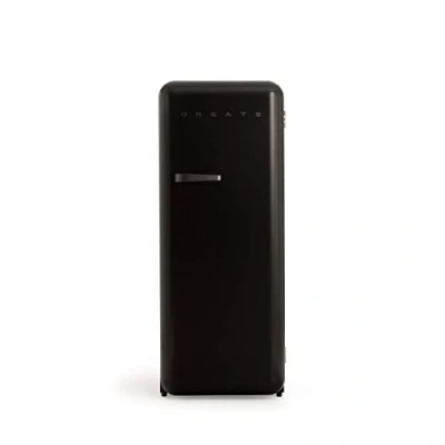 Abbildung von CREATE / RETRO FRIDGE 150 SCHWARZ/Kühlschrank mit Gefrierfach 281L in Schwarz, Griff Schwarz 102W, niedriger Energieverbrauch, 150cm, 3 Ablagen, Temperaturregelung,60x60x150cm