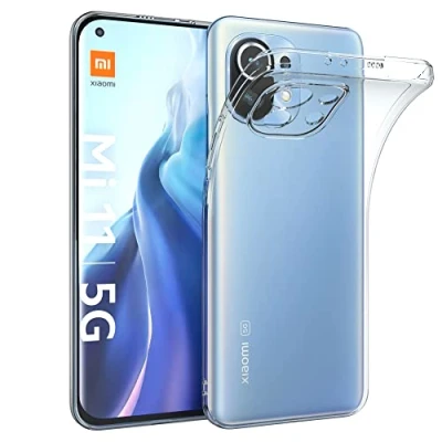 Abbildung von EAZY CASE Hülle kompatibel mit Xiaomi Mi 11 / 5G Schutzhülle Silikon, Ultra dünn, Slimcover, Handyhülle, Silikonhülle, Backcover, Durchsichtig, Klar Transparent