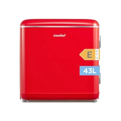 Abbildung von Comfee&#039; RCD50RE2EURT(E) kleiner Kühlschrank, 47 Liter, Retro Design, Mini Kühlschrank mit Mono Tür, einstellbarer Thermostat, leise, geeignet für Zuhause, Büro und Hotel, Rot