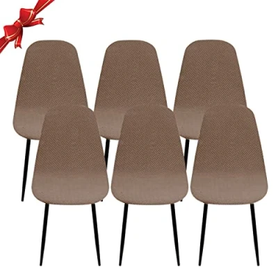 Abbildung von Jaotto Stuhlhussen 6er Set Strech, Esszimmerstühle Bezug Universal Waschbar Abnehmbare,Elegante Stuhlbezug Stuhlabdeckung Antirutsch, Küchenstühle für Büro Esszimmer Wohnzimmer,Diagonale Kamel
