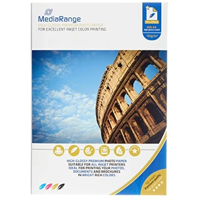 Abbildung von MEDIARANGE DIN A4 Fotopapier hochglänzend 135g/m² 100 Blatt