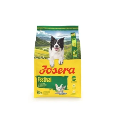 Abbildung von JOSERA Adult Festival Lachs &amp; Huhn (1 x 3 kg) Premium Trockenfutter für ausgewachsene wählerische aktive Hunde energiereich leckerer Soßenmantel auch zum Einweichen glutenfrei 1er Pack