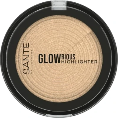 Abbildung von SANTE Naturkosmetik GLOWrious Highlighter Seidig weiche Puder Textur für natürlichen Glow, vegan und tierversuchsfrei, 4,5 ml