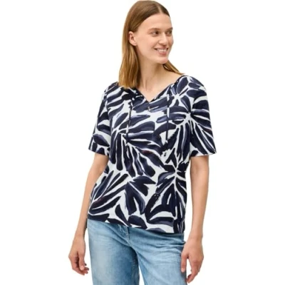 Abbildung von CECIL Damen 3227058 Shirt im Tunika Look, urban Dark Blue, Large