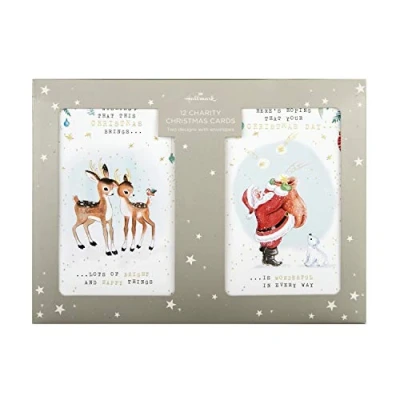 Abbildung von Hallmark Weihnachtskarten, 12 Karten in 2 Vintage Designs