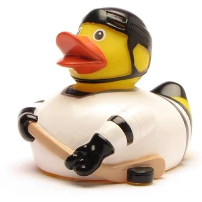 Abbildung von Badeente Eishockey I Quietscheentchen Spieler Duckshop L: 8 cm inkl. Gummienten Schlüsselanhänger im Set Geschenk für Fans Spielzeug Kinder
