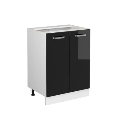 Abbildung von Vicco Unterschrank R Line, Schwarz Hochglanz/Weiß, 60 cm ohne Arbeitsplatte