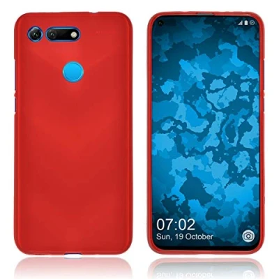 Abbildung von PhoneNatic Case kompatibel mit Huawei Honor View 20 rot Silikon Hülle matt Cover