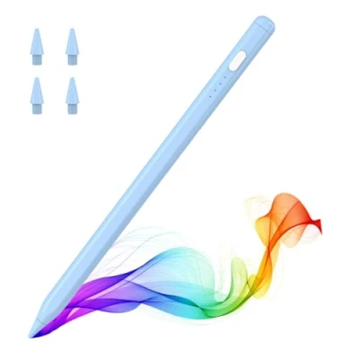 Abbildung von MoKo Stift für iPad (A16) 11. 10. Gen,Stylus 2018 2025 Apple 11/10/9/8/7/6/A16,Mini 7/6/5,Air M3/M2 11&quot;/13&quot;/5/4/3, Pro M4 13&quot;/12,9&quot;/11&quot; Neigungssensibilität,USB C Schnellladung, Blau