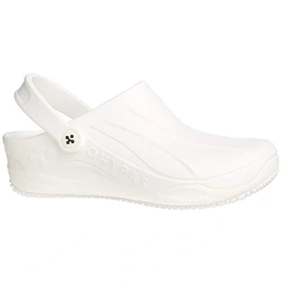 Abbildung von Oxypas Safety Jogger Clogs für Damen Smooth Leichter Arbeitsschuh Herren, ideal Krankenhaus, Küche oder Garten, Weiß, Größe EU 37