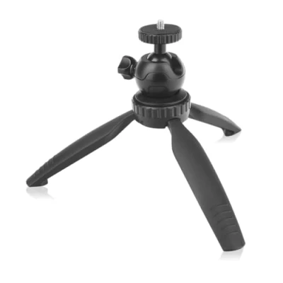 Abbildung von Overmax Tripod Mini Tragbares Stativ für Projektoren, Tragfähigkeit 2 kg, kompatibel mit Halterungen 1/4 Zoll Gewinde Winkel und Höhenverstellung 8,5 / 14 cm, leicht stabil