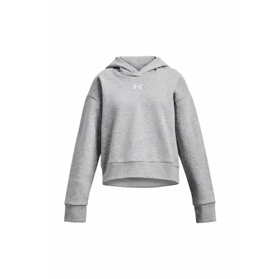 Abbildung von Under Armour Rival CROP Kapuzenpullover Mod gray light heather für Kinder, Größe: 122/128,