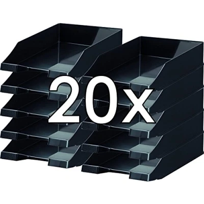 Abbildung von HAN 1027 X 13 Briefablage KLASSIK, DIN A4/C4, stapelbar, stabil, modern, 20er Packung, schwarz