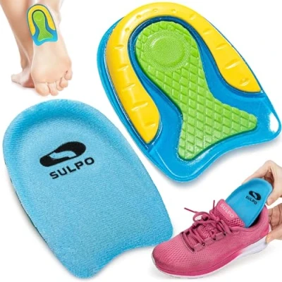 Abbildung von Sulpo 1 Paar Fersensporn Einlagen Fersenkissen Spornfix Gel Fersenpolster zur Linderung von Plantarfasziitis, und Achillesschmerzen Größe S (36 39)