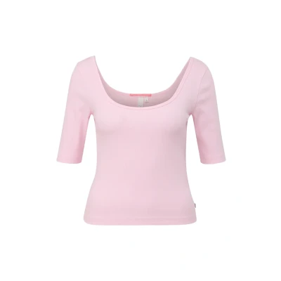 Abbildung von QS MIT Tiefem Rundhalsausschnitt Tshirt basic, Damen, Größe: XL, Rosa