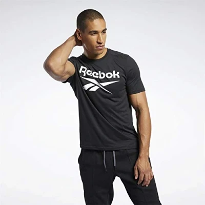 Abbildung von Reebok Herren Wor Sup Ss Graphic Tee, Black, FK6219, Gr. S