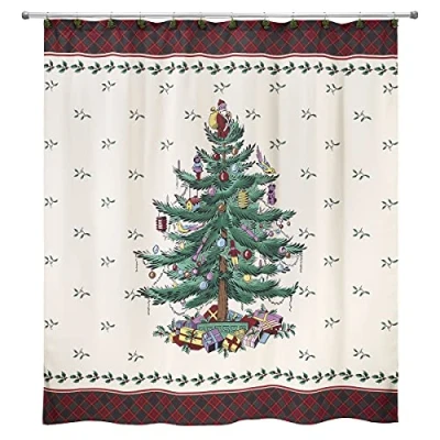 Abbildung von Avanti Linens Tartan Spode Weihnachtsbaum Kollektion mit Tartanmuster, Mehrfarbig, Shower Curtain