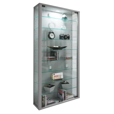 Abbildung von VCM Standvitrine Holz Glas Stand Vitrine Sammelvitrine Lumo Maxi