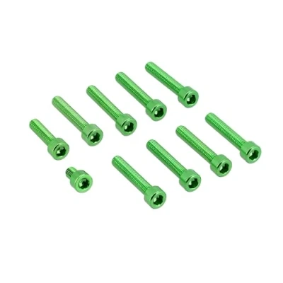 Abbildung von DIN Set: Aluminium Schrauben, Innensechskant in Grün Kupplungs und Lichtmaschinendeckel Motor S51