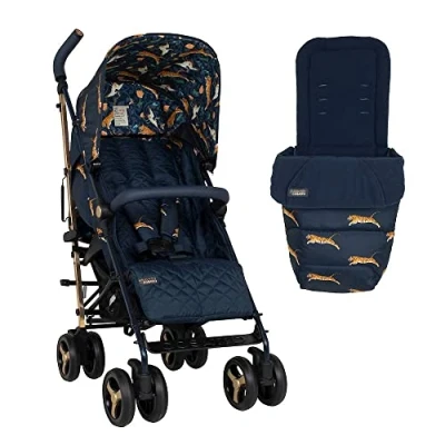 Abbildung von Cosatto Supa 3 Buggy mit Fußsack Leichter Kinderwagen, Ab Geburt bis 25kg Leicht &amp; kompakt Schirmfaltung, großer Korb, Getränkehalter (On The Prowl)