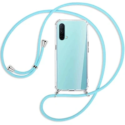 Abbildung von mtb more energy® Handykette kompatibel mit OnePlus Nord CE 5G (6.43&#039;&#039;) Himmelblau Smartphone Hülle zum Umhängen Anti Shock Full TPU Case
