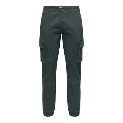 Abbildung von ONLY &amp; SONS Herren Onscam Stage Cuff Life 6687 Noos Cargohose, Darkest Spruce, 29W / 34L EU