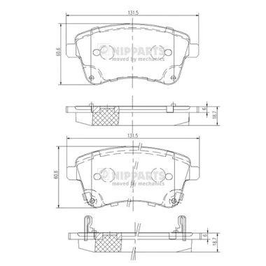 Abbildung von Bremsbelagsatz, Scheibenbremse NIPPARTS N3600331