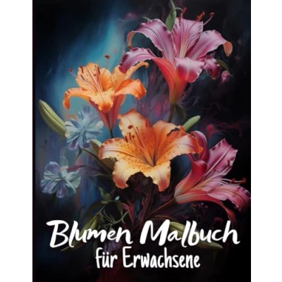 Abbildung von Blumen Malbuch für Erwachsene: Entspannendes Ausmalbuch Erwachsene, mit 40 wunderschönen Motiven.