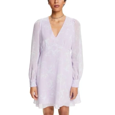 Abbildung von Esprit Vausschnitt Freizeitkleid lavender, Damen, Größe: Small, Lavender