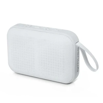 Abbildung von MUSE Tragbarer Bluetooth Lautsprecher, handlich und kompakt, mit 5W Ausgangsleistung, geeignet für Laptop, Tablet Smartphone/Weiß