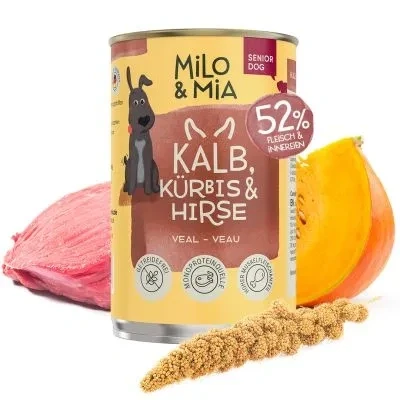 Abbildung von Premium Nassfutter für Hunde mit Kalb, Kürbis &amp; Hirse Vorteilsset 6x400g