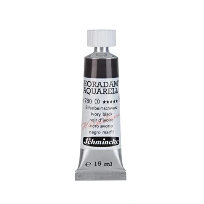 Abbildung von Schmincke HORADAM® AQUARELL feinste Künstler Aquarellfarben, Elfenbeinschwarz 15 ml
