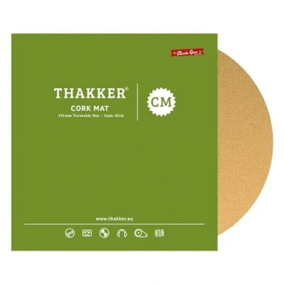 Abbildung von THAKKER Cork Mat Plattentellerauflage aus feinstem Kork Natur 3mm stark 295mm Durchmesser für 12&#039; Plattenteller