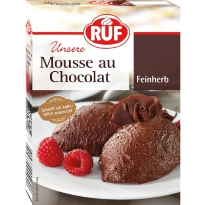 Abbildung von RUF Mousse au Chocolat Feinherb, dunkle Schoko mit 34% Kakaoanteil, französisches Dessert, portionierbar, glutenfrei
