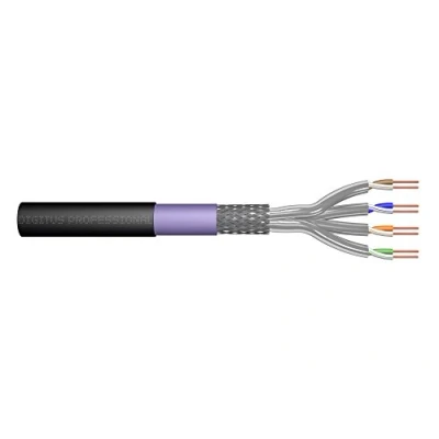 Abbildung von DIGITUS 100 m Cat 7 Outdoor Netzwerkkabel S FTP (PiMF) Simplex BauPVO Eca LSZH Halogenfrei 1200 MHz Kupfer AWG 23/1 PoE+ Kompatibel Erdkabel LAN Kabel Verlegekabel Schwarz