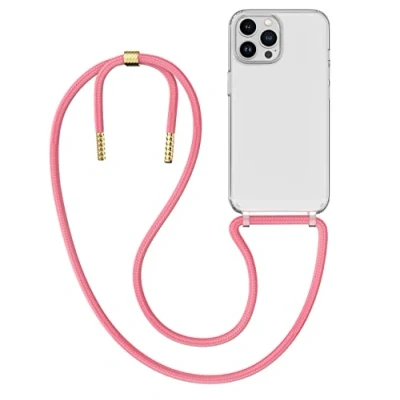 Abbildung von MyGadget Handykette für iPhone 13 Pro Max [ Hülle mit Band abnehmbar &amp; verstellbar ] Handyhülle Handyband zum Umhängen Schnur Case Schutzhülle Rosa