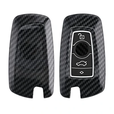Abbildung von kwmobile Autoschlüssel Hülle kompatibel mit BMW 3 Tasten Funk (nur Keyless Go) Hardcover Schutzhülle Schlüsselhülle Cover in Schwarz