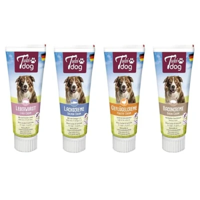Abbildung von Tubi Dog Tubidog Leberwurst Set Lachscreme Speckcreme Geflügelcreme