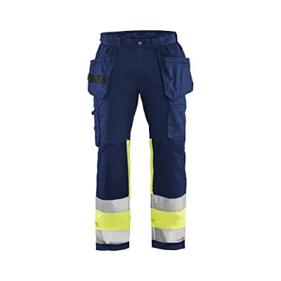 Abbildung von Blaklader 155818118933C44 High Vis Arbeitshose mit Stretch, Marineblau/Gelb, Größe C44