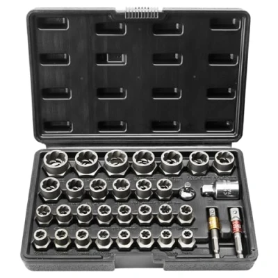 Abbildung von VEVOR Bolzenausdreher Set, 29 teiliges Bolzen und Muttern Entferner 6 mm bis 10 mm, 13/32&quot; 3/4&quot;, Auszieh Steckschlüsselsatz aus CR MO Stahl mit Aufbewahrungskoffer, Mutter zum Entfernen